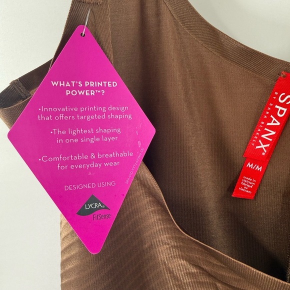 NWT Spanx Chestnut M SPANXshape Invisible Open-Bust Mid-Thigh Bodysuit - Picture 11 of 12